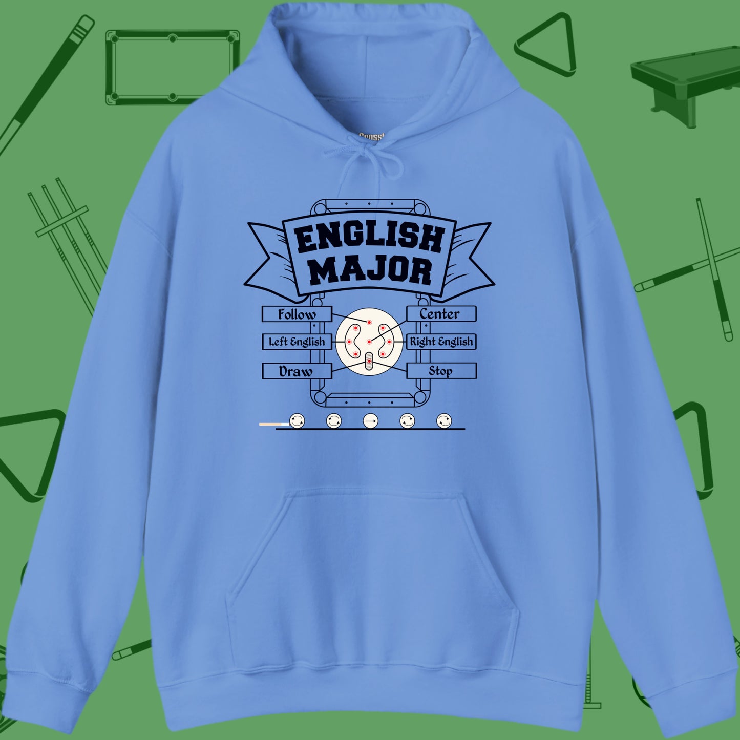 English Major Hoodie - Billiards University | 7 Colors