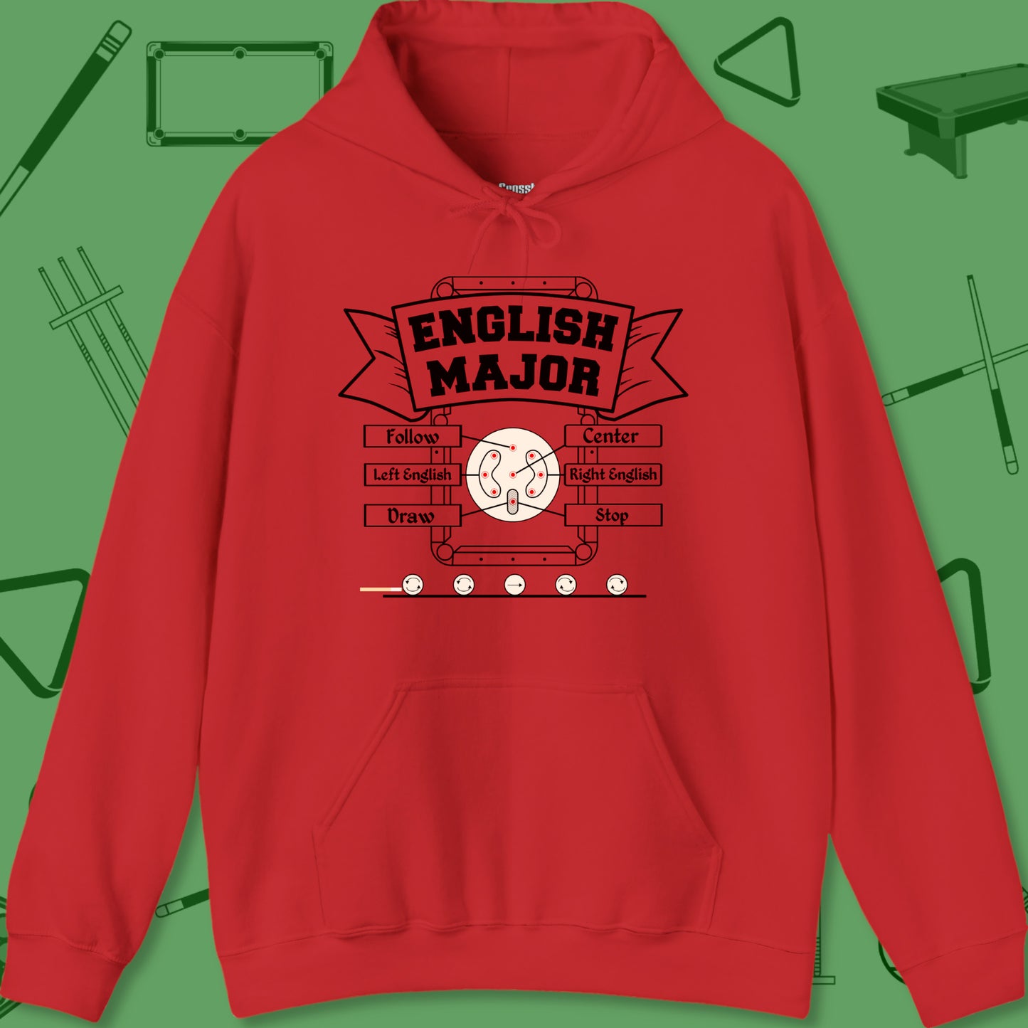 English Major Hoodie - Billiards University | 7 Colors