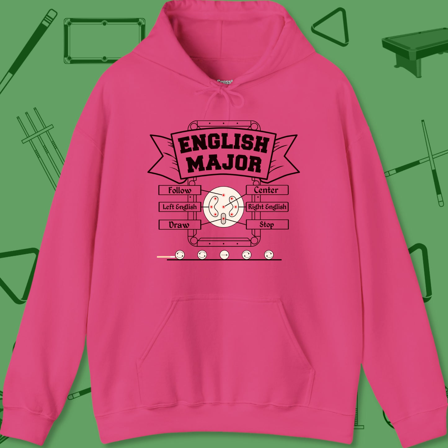 English Major Hoodie - Billiards University | 7 Colors