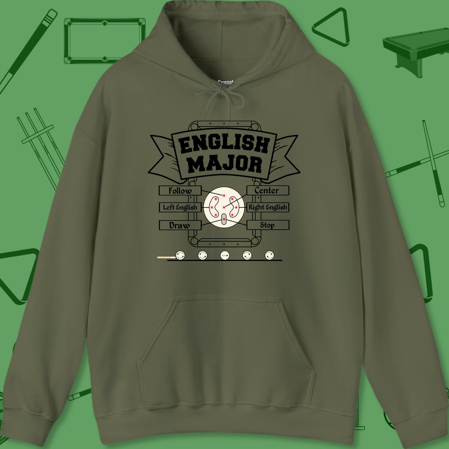 English Major Hoodie - Billiards University | 7 Colors