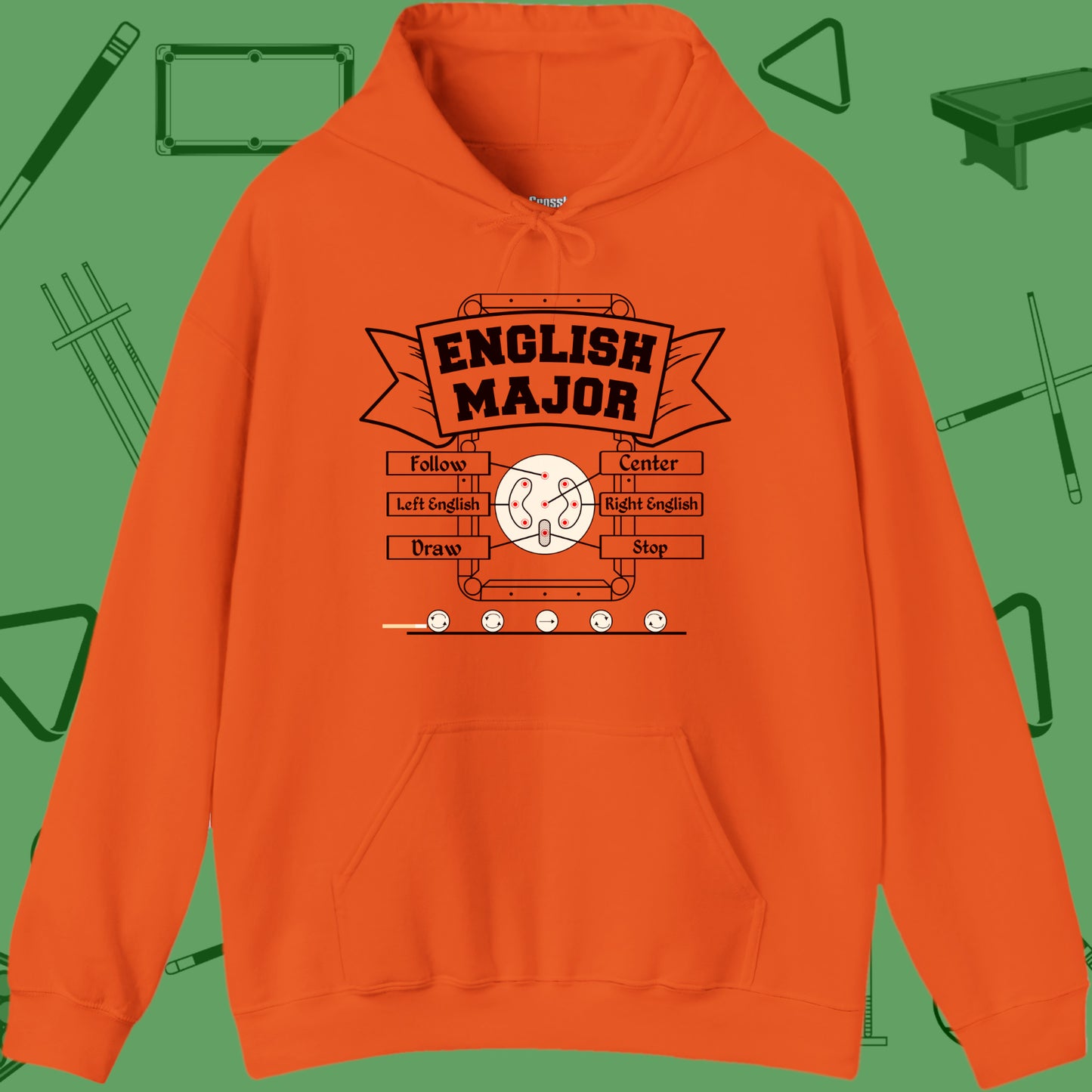 English Major Hoodie - Billiards University | 7 Colors