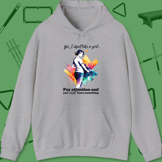 A Hoodie with billiards-themed design from Crossbank Clothing