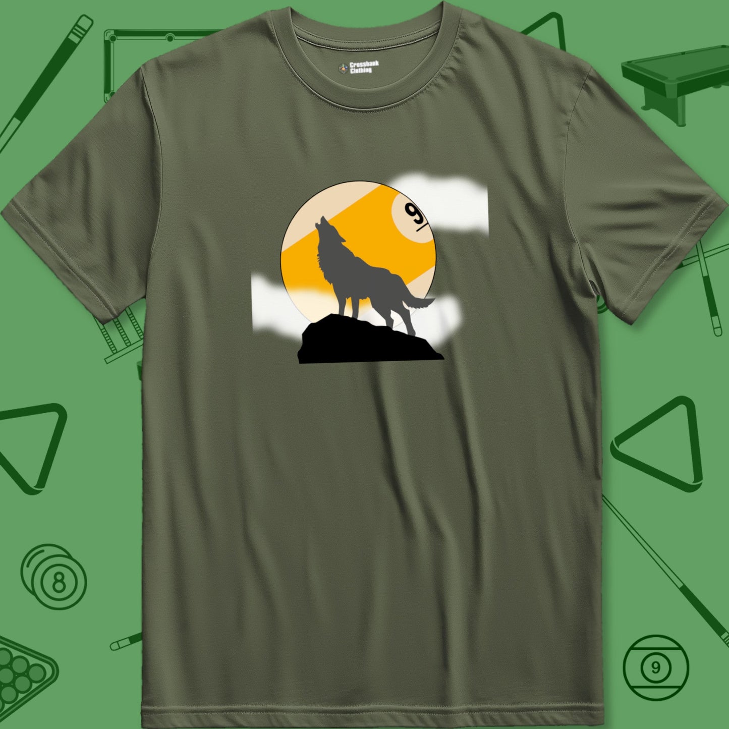 A T-Shirt with billiards-themed design from Crossbank Clothing