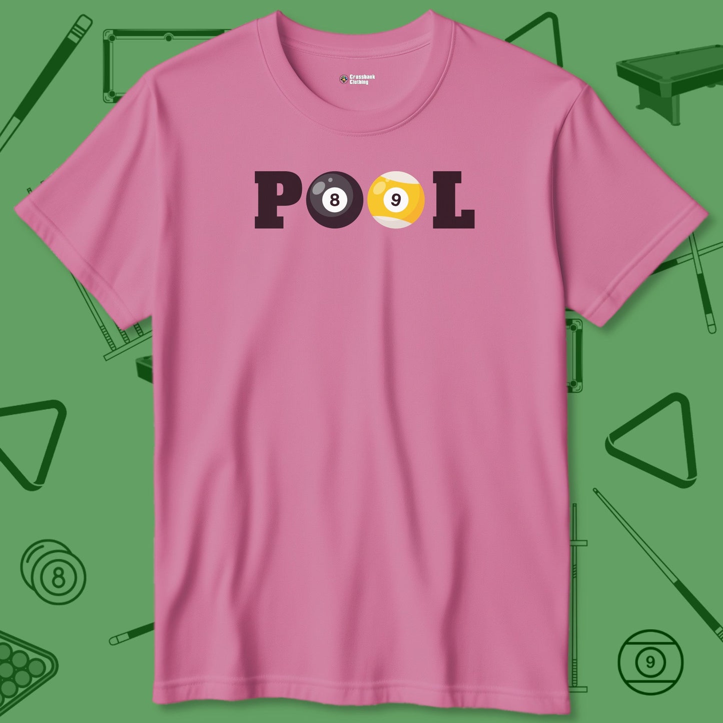 A T-Shirt with billiards-themed design from Crossbank Clothing