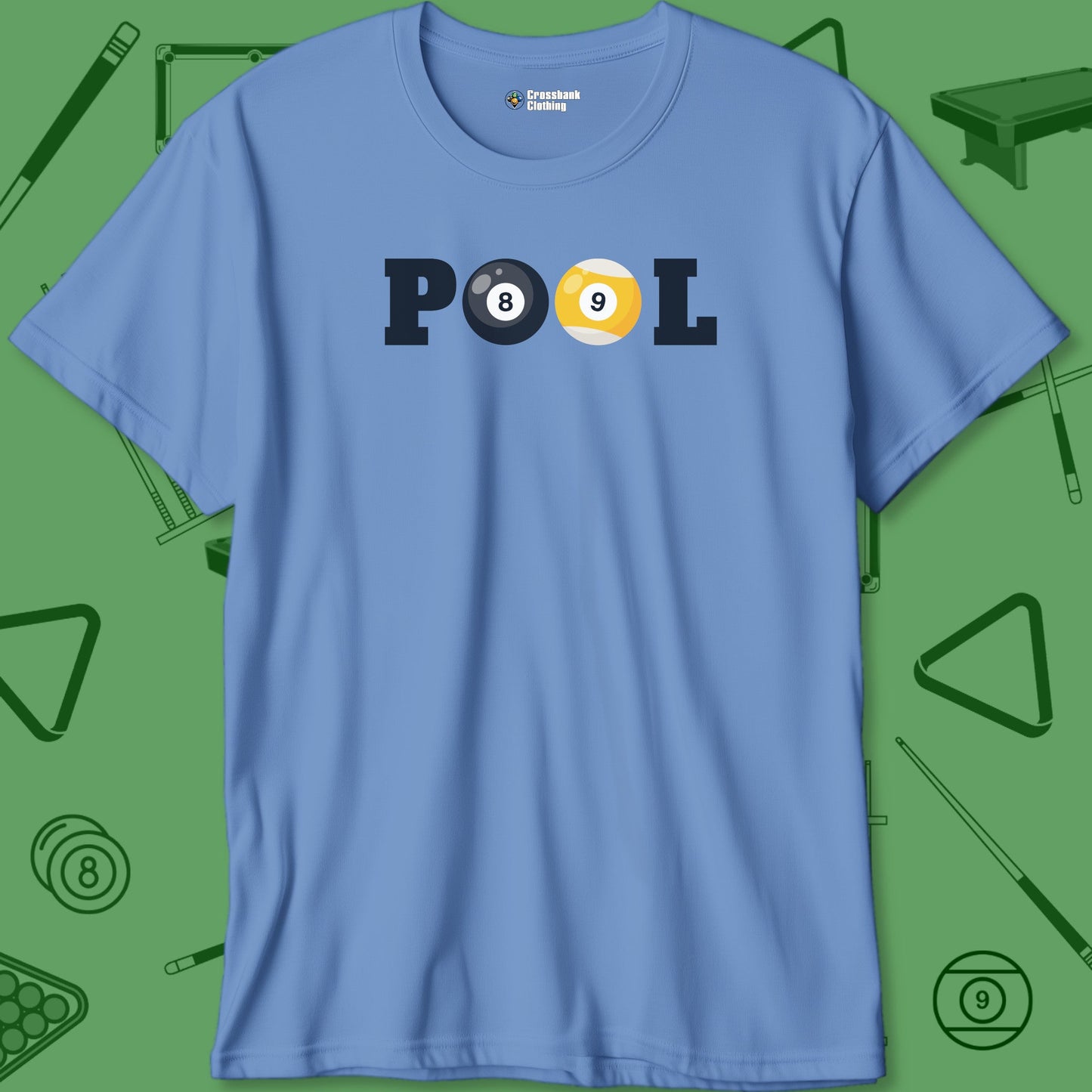 A T-Shirt with billiards-themed design from Crossbank Clothing