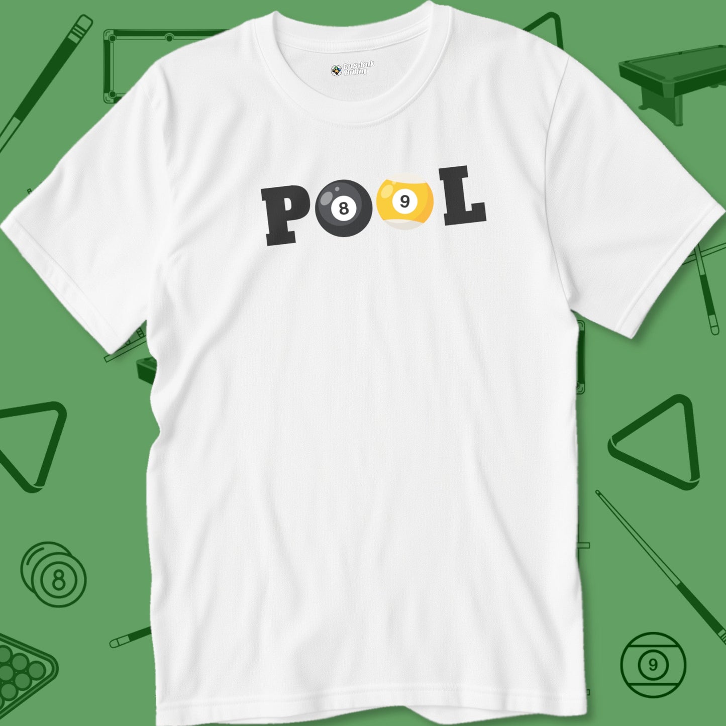 A T-Shirt with billiards-themed design from Crossbank Clothing