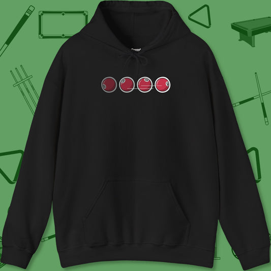 A Hoodie with billiards-themed design from Crossbank Clothing