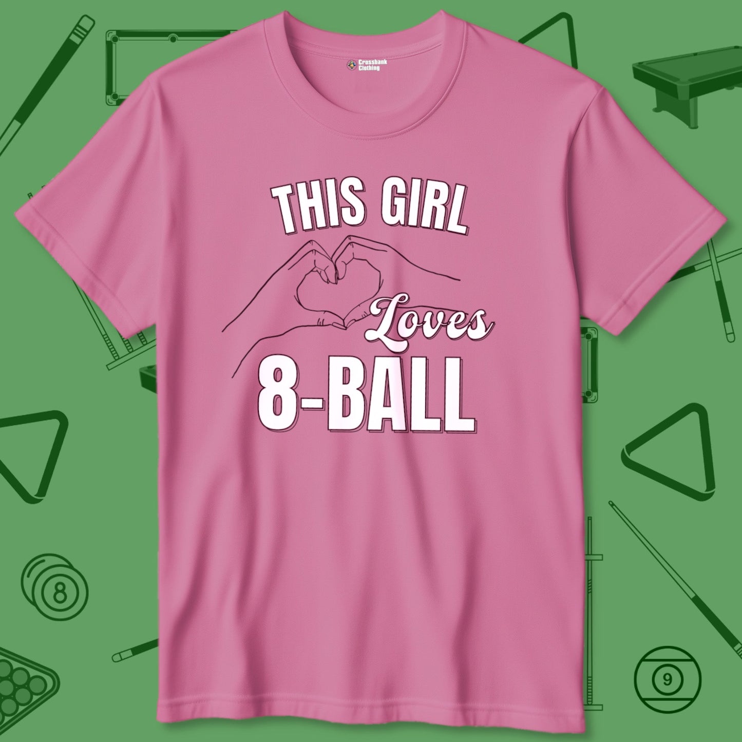 A T-Shirt with billiards-themed design from Crossbank Clothing