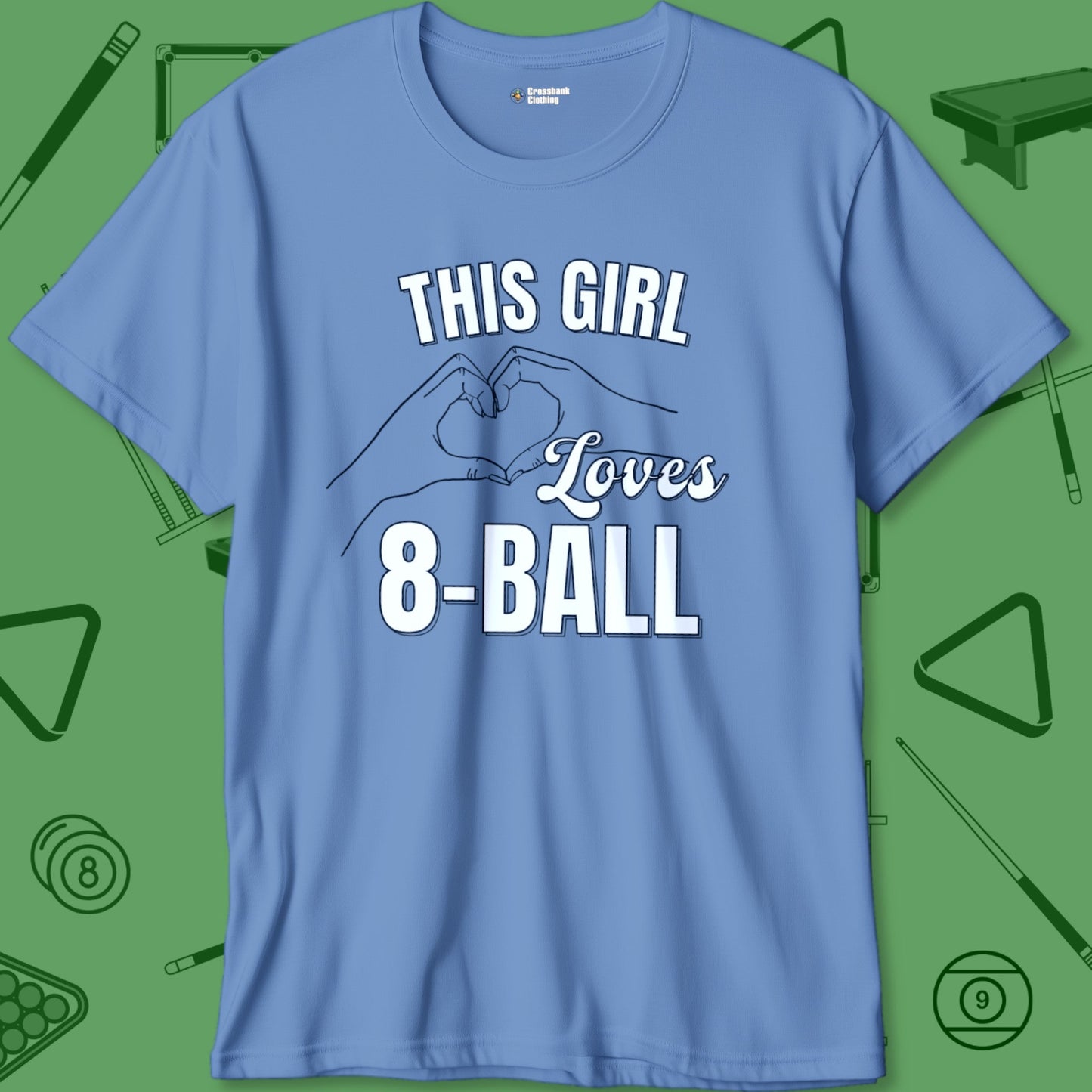 A T-Shirt with billiards-themed design from Crossbank Clothing