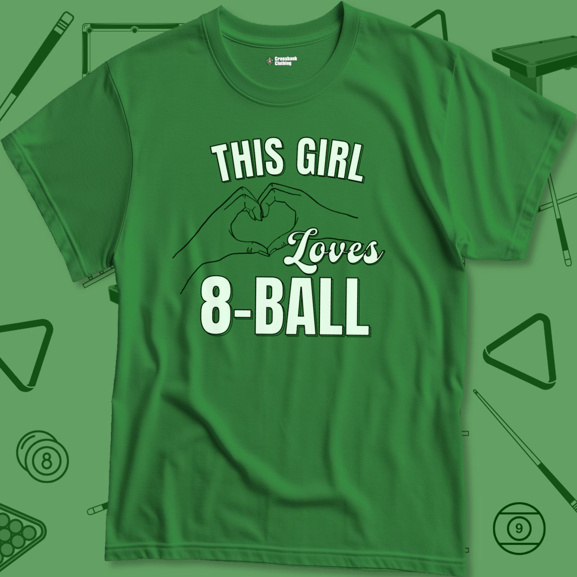 A T-Shirt with billiards-themed design from Crossbank Clothing