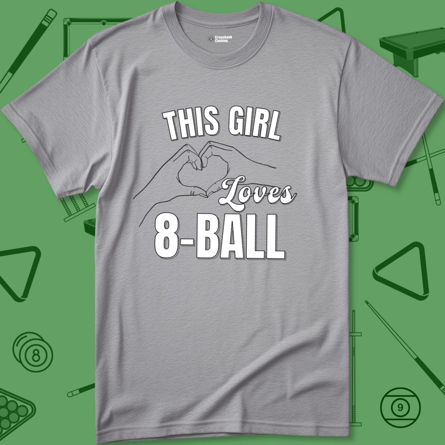 A T-Shirt with billiards-themed design from Crossbank Clothing