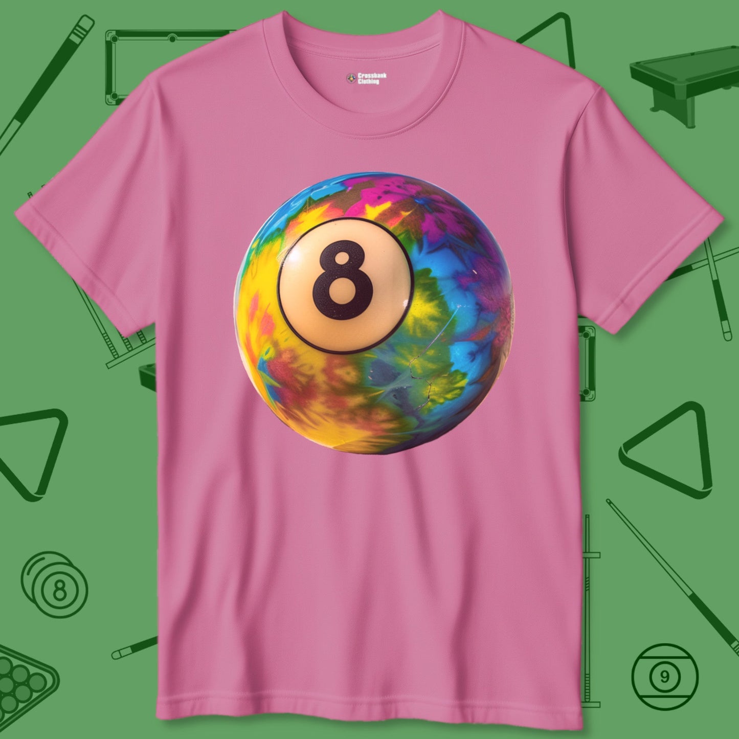 A T-Shirt with billiards-themed design from Crossbank Clothing