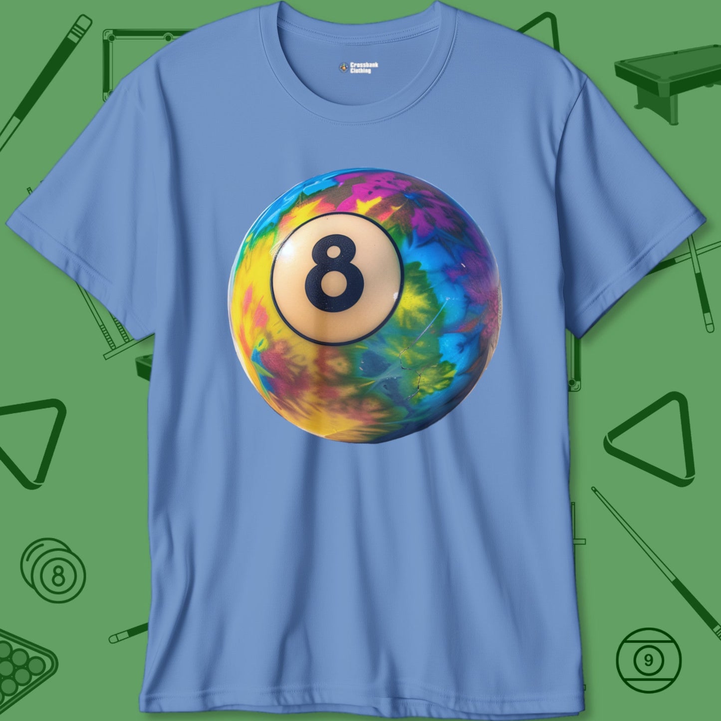 A T-Shirt with billiards-themed design from Crossbank Clothing