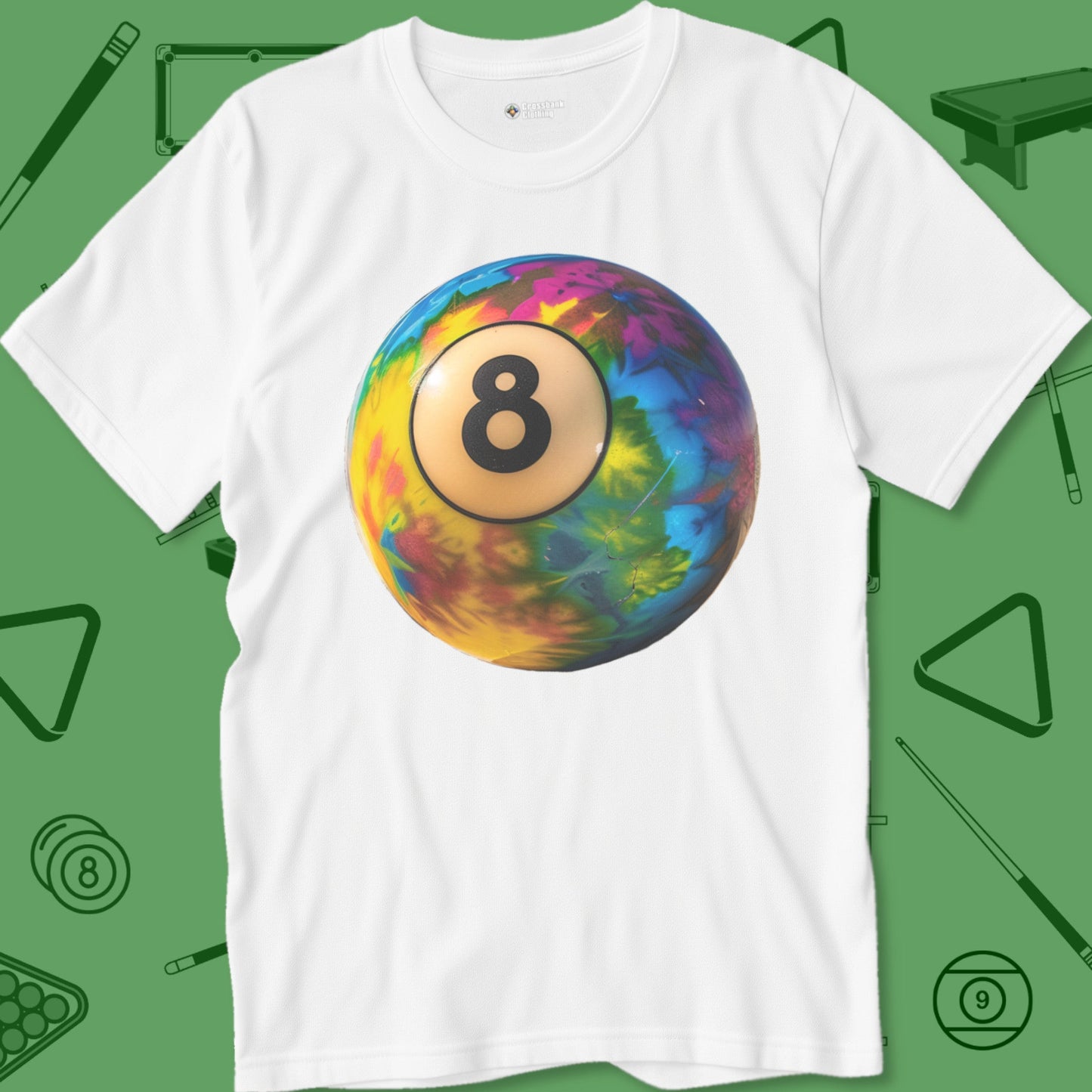 A T-Shirt with billiards-themed design from Crossbank Clothing