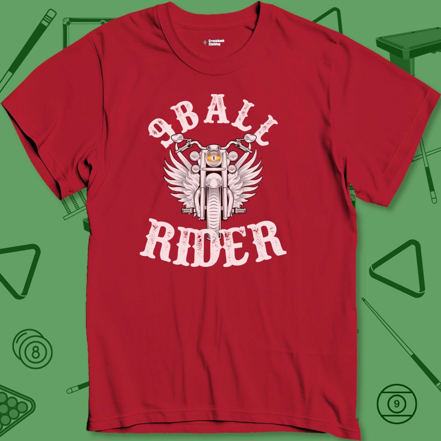 A T-Shirt with billiards-themed design from Crossbank Clothing