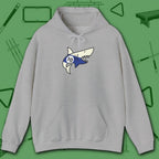 Pool Shark Hoodie, in Sport Grey color, billiards shirt, front view