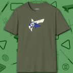 Pool Shark T-Shirt, in Military Green color, billiards shirt, front view