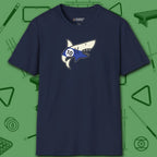 Pool Shark T-Shirt, in Navy color, billiards shirt, front view