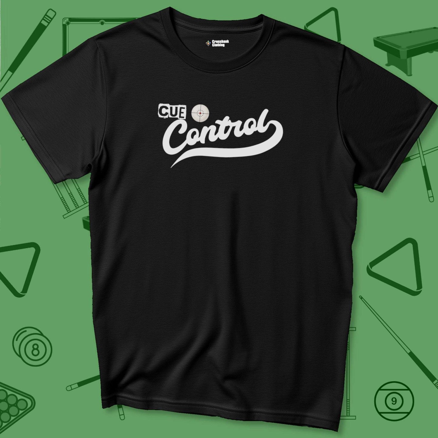 A T-Shirt with billiards-themed design from Crossbank Clothing