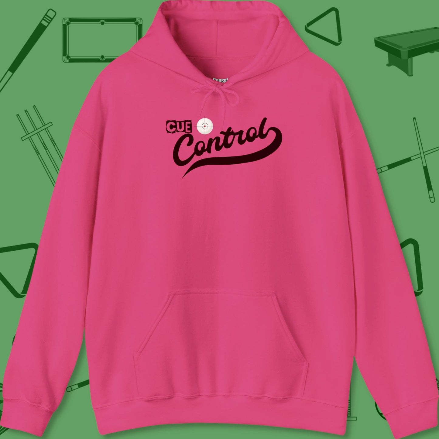 A Hoodie with billiards-themed design from Crossbank Clothing