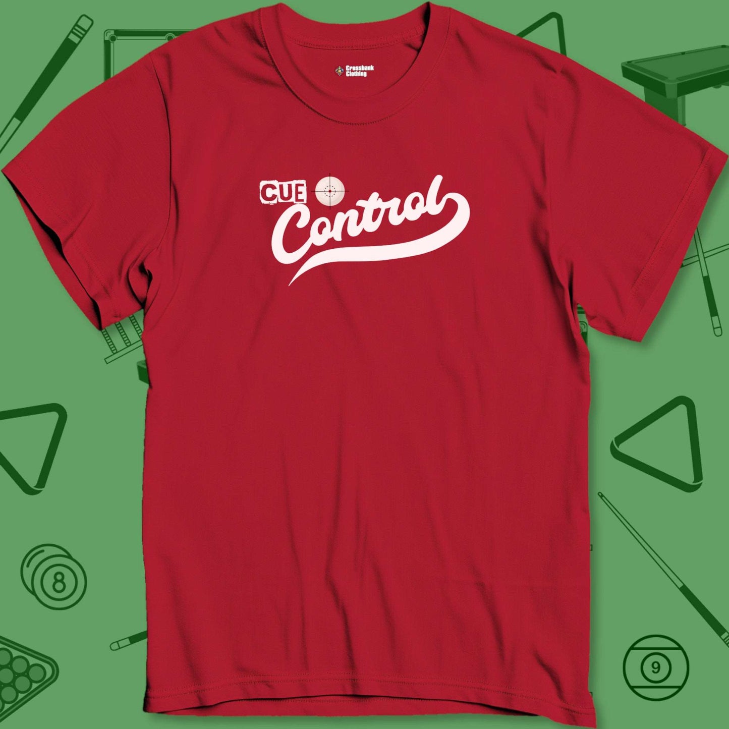 A T-Shirt with billiards-themed design from Crossbank Clothing