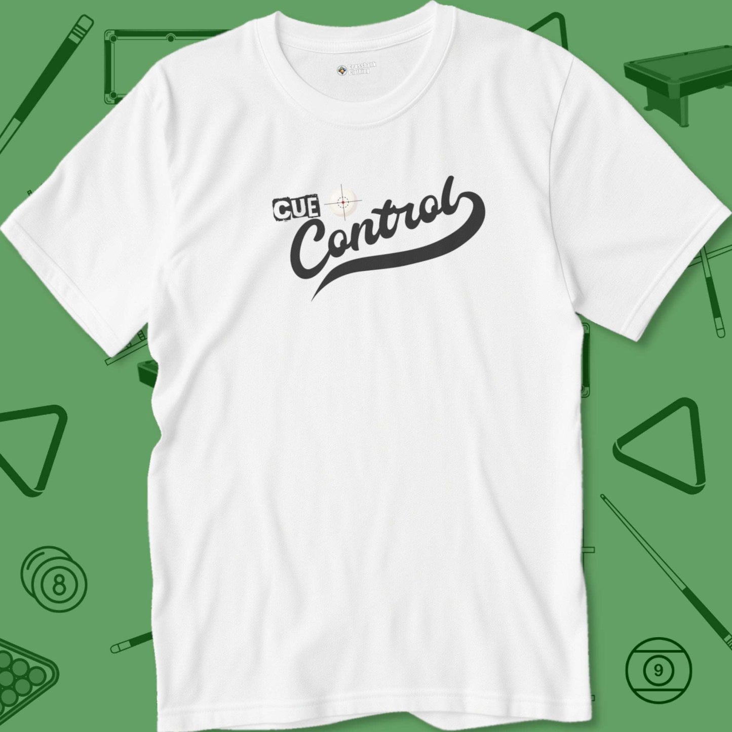 A T-Shirt with billiards-themed design from Crossbank Clothing