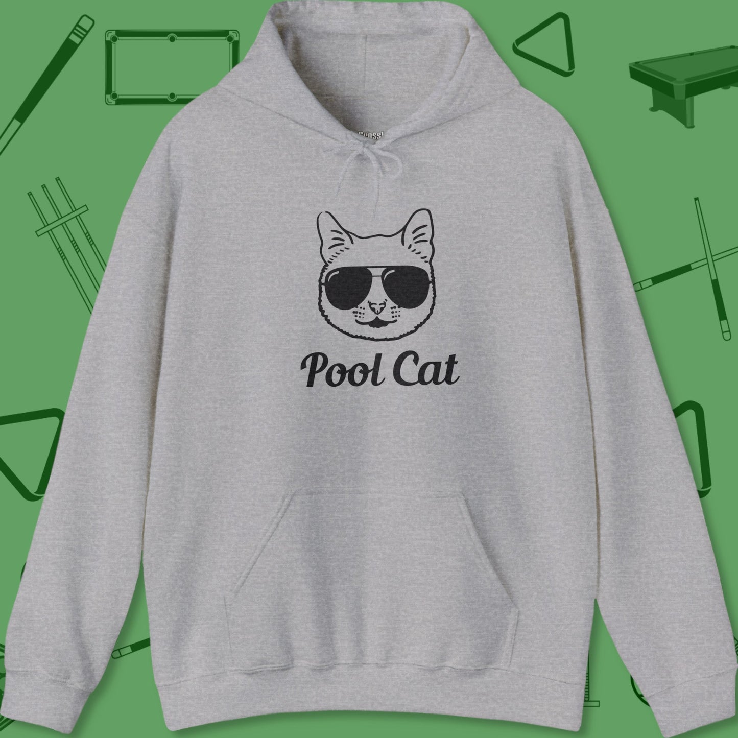 A Hoodie with billiards-themed design from Crossbank Clothing