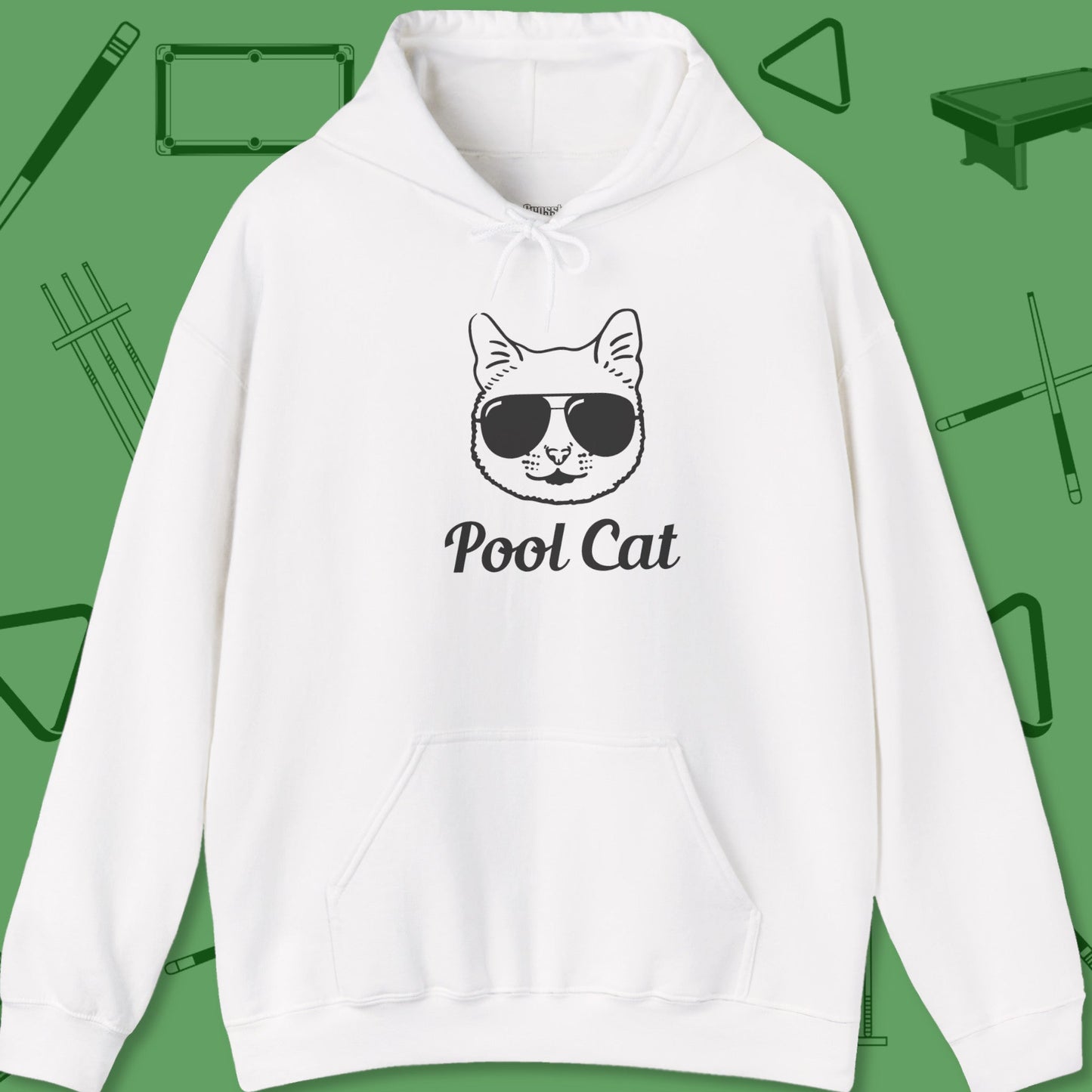 A Hoodie with billiards-themed design from Crossbank Clothing