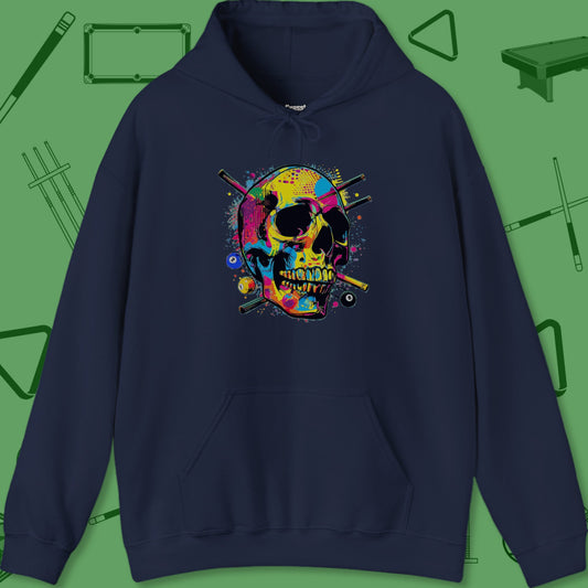 A Hoodie with billiards-themed design from Crossbank Clothing