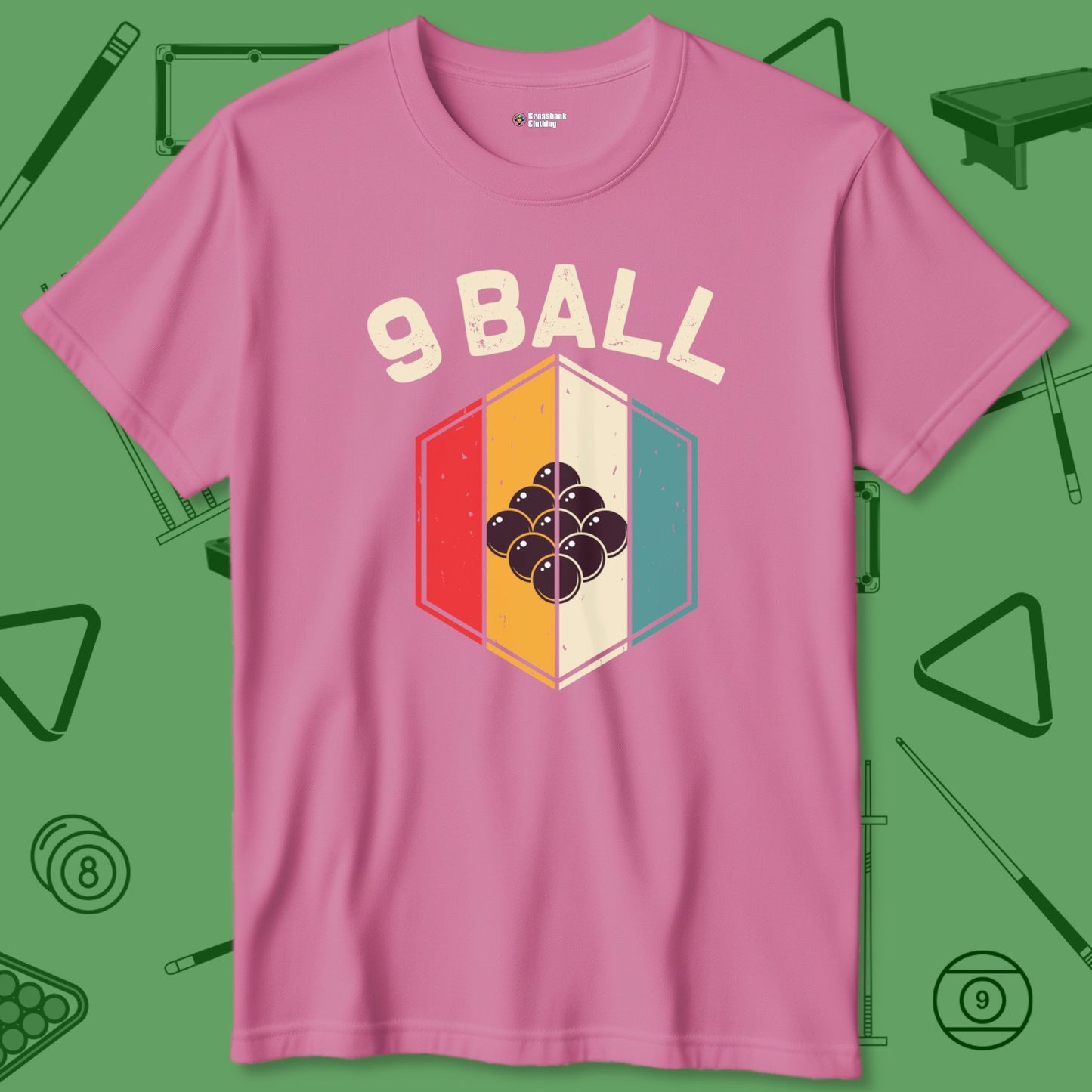 A T-Shirt with billiards-themed design from Crossbank Clothing