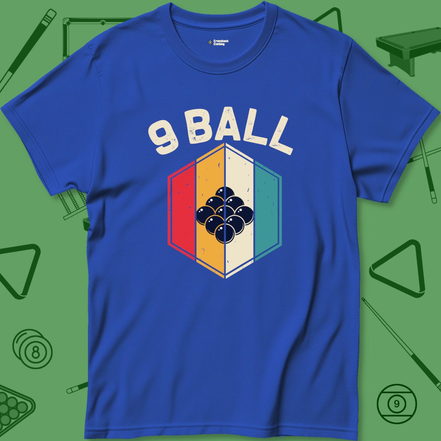 A T-Shirt with billiards-themed design from Crossbank Clothing