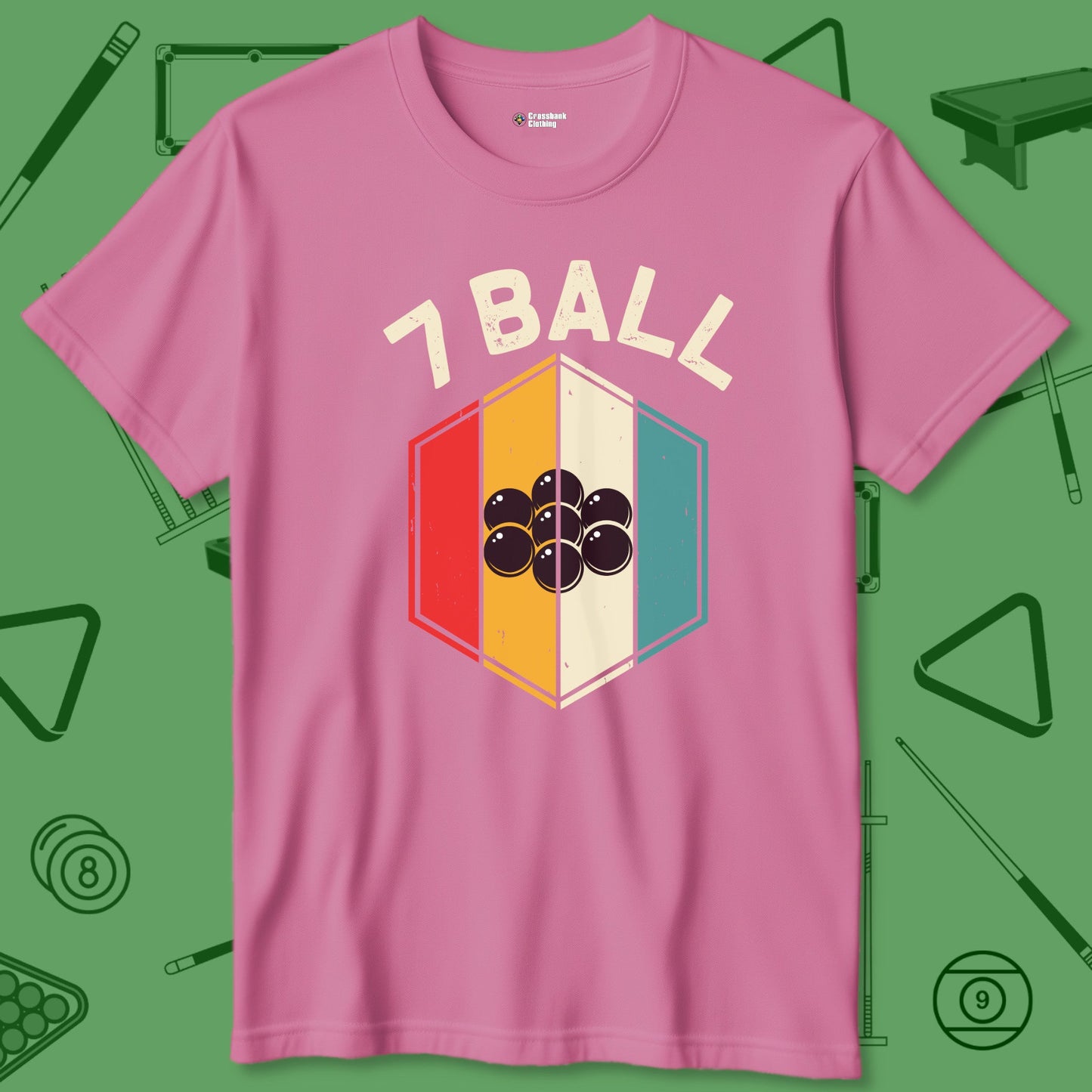 A T-Shirt with billiards-themed design from Crossbank Clothing