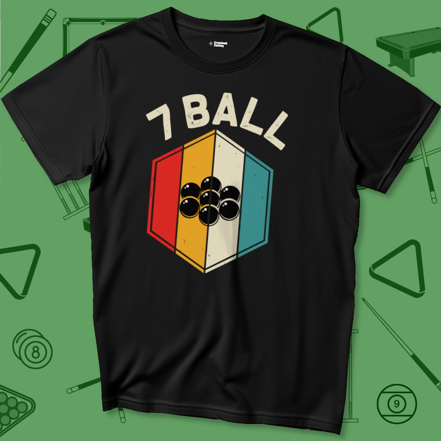 A T-Shirt with billiards-themed design from Crossbank Clothing