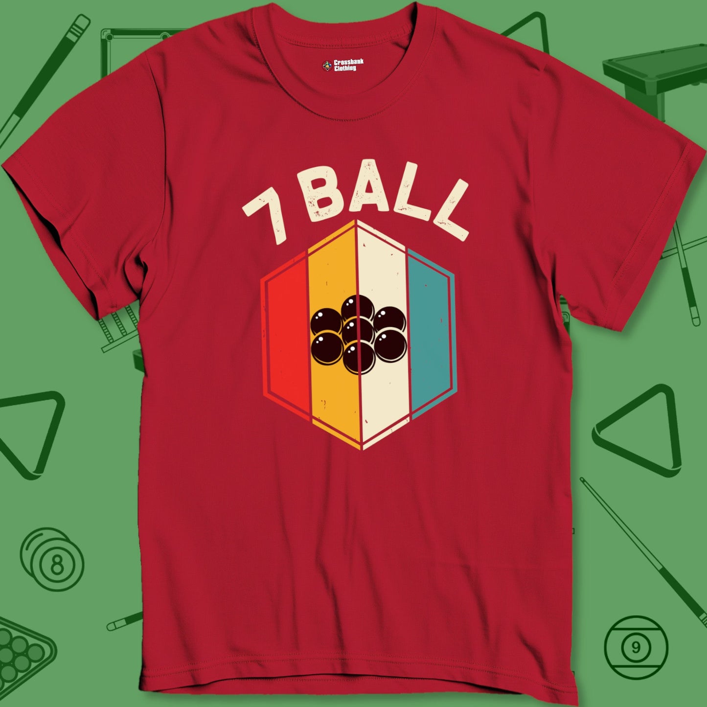 A T-Shirt with billiards-themed design from Crossbank Clothing