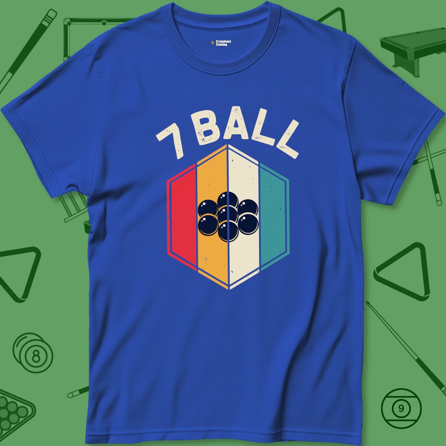 A T-Shirt with billiards-themed design from Crossbank Clothing