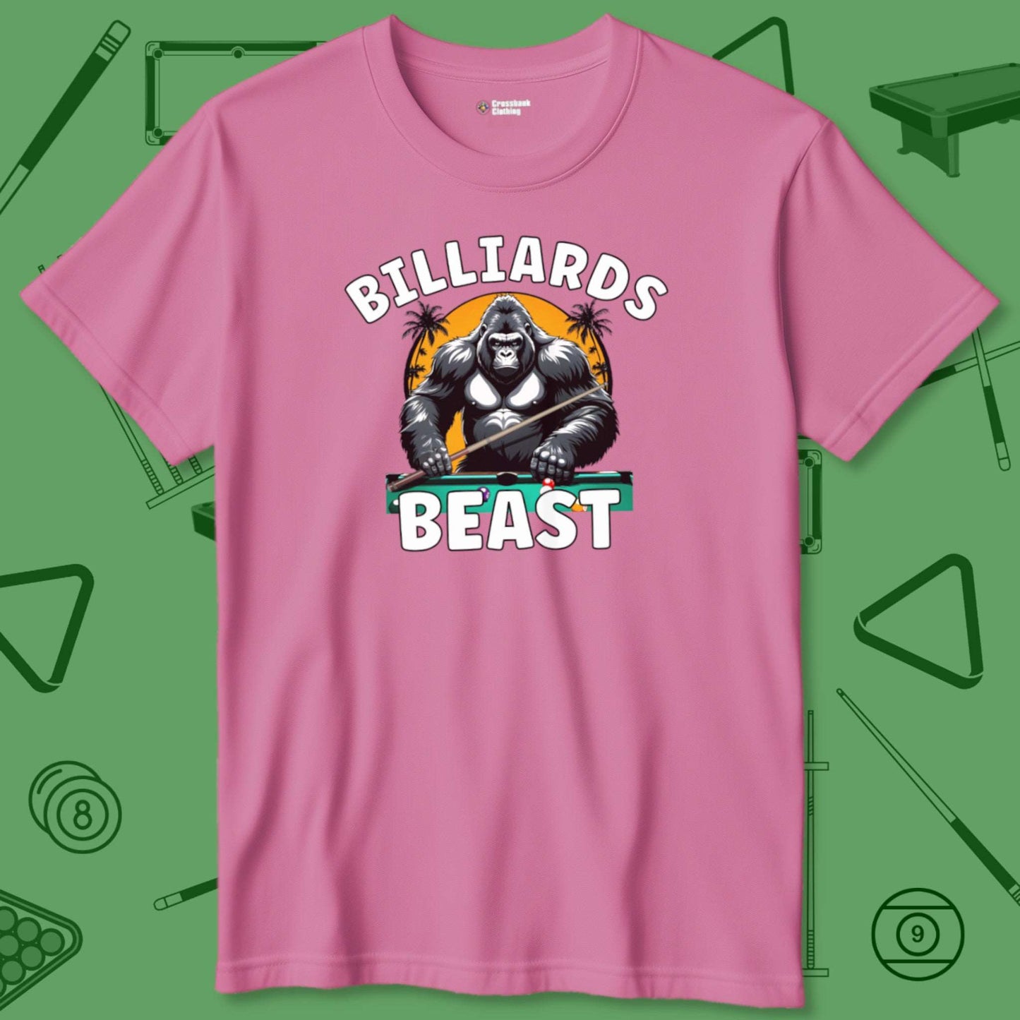 A T-Shirt with billiards-themed design from Crossbank Clothing