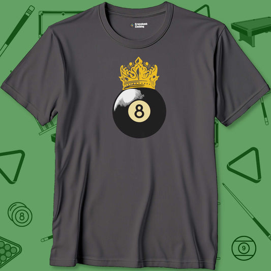 A T-Shirt with billiards-themed design from Crossbank Clothing