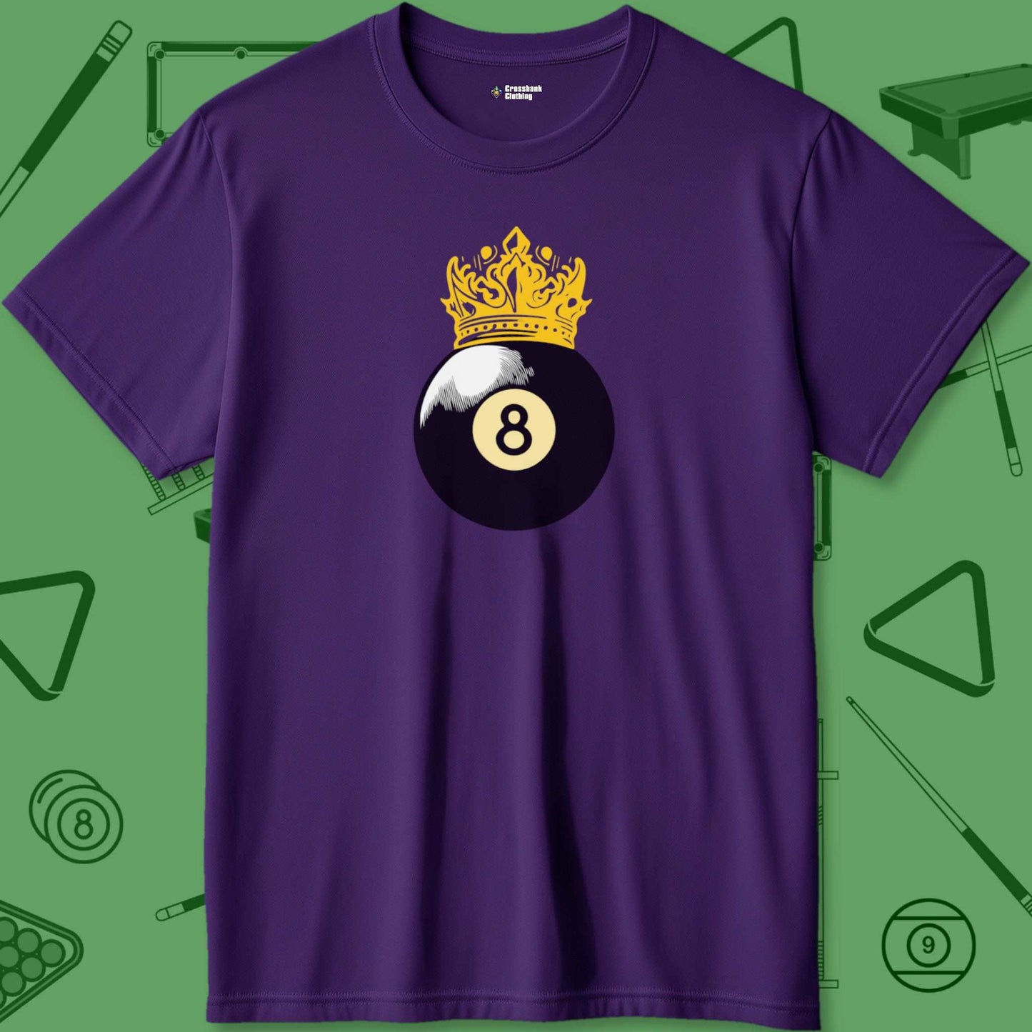 A T-Shirt with billiards-themed design from Crossbank Clothing