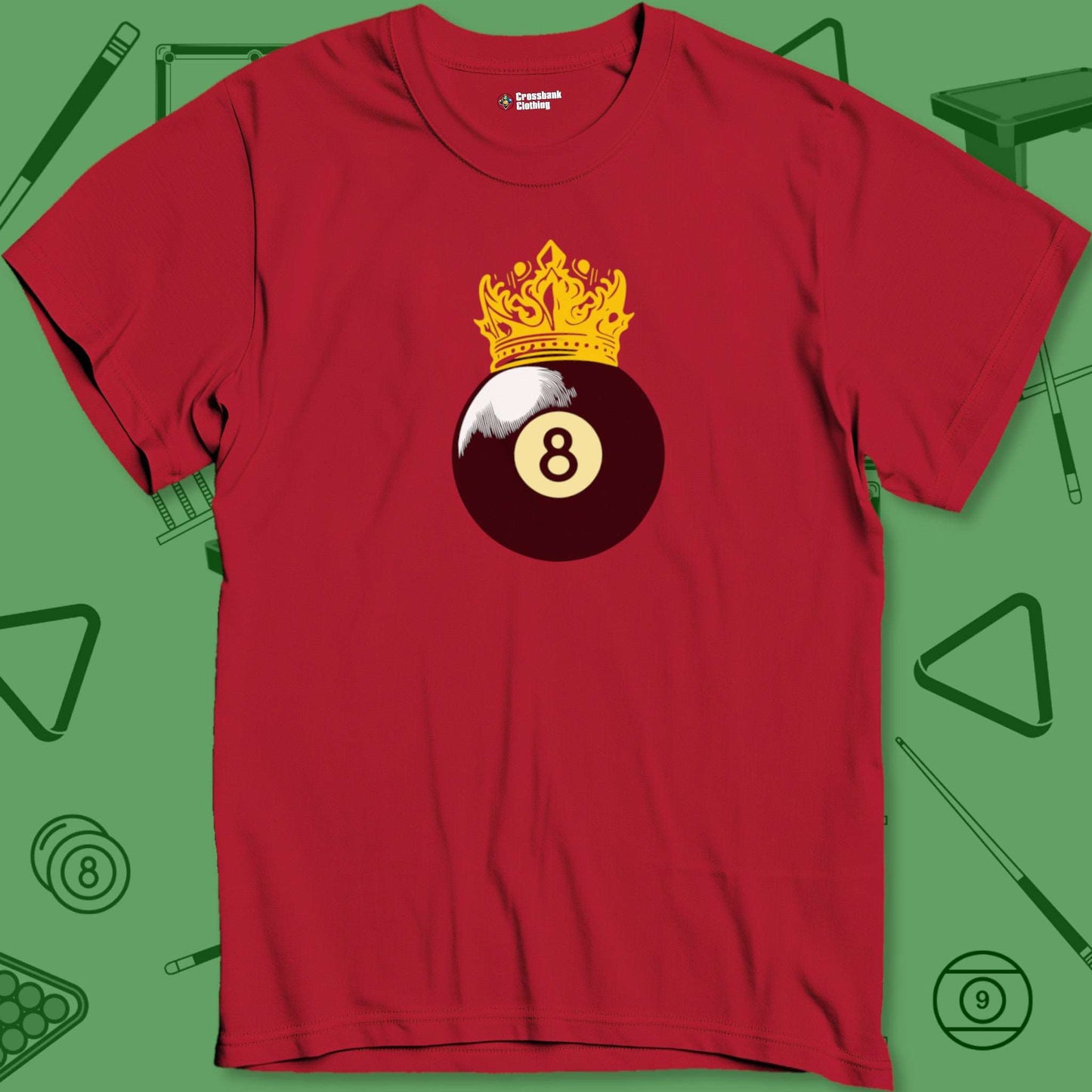 A T-Shirt with billiards-themed design from Crossbank Clothing