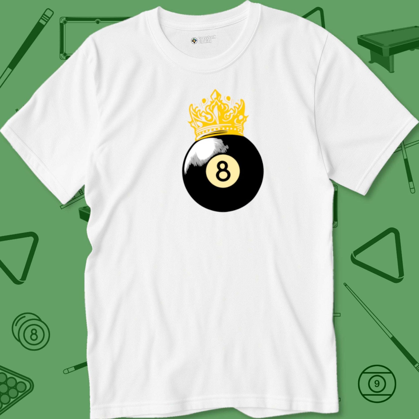 A T-Shirt with billiards-themed design from Crossbank Clothing