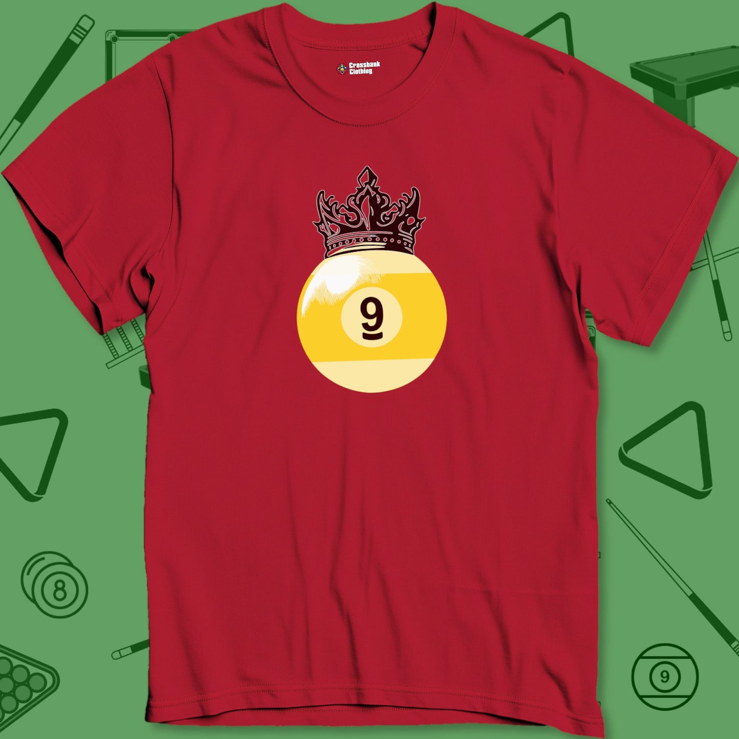 A T-Shirt with billiards-themed design from Crossbank Clothing