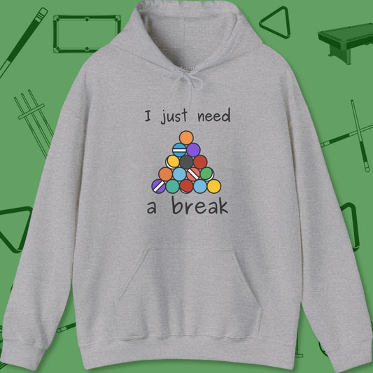 A Hoodie with billiards-themed design from Crossbank Clothing