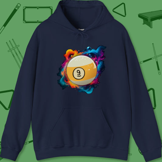 A Hoodie with billiards-themed design from Crossbank Clothing