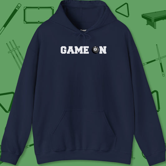 A Hoodie with billiards-themed design from Crossbank Clothing