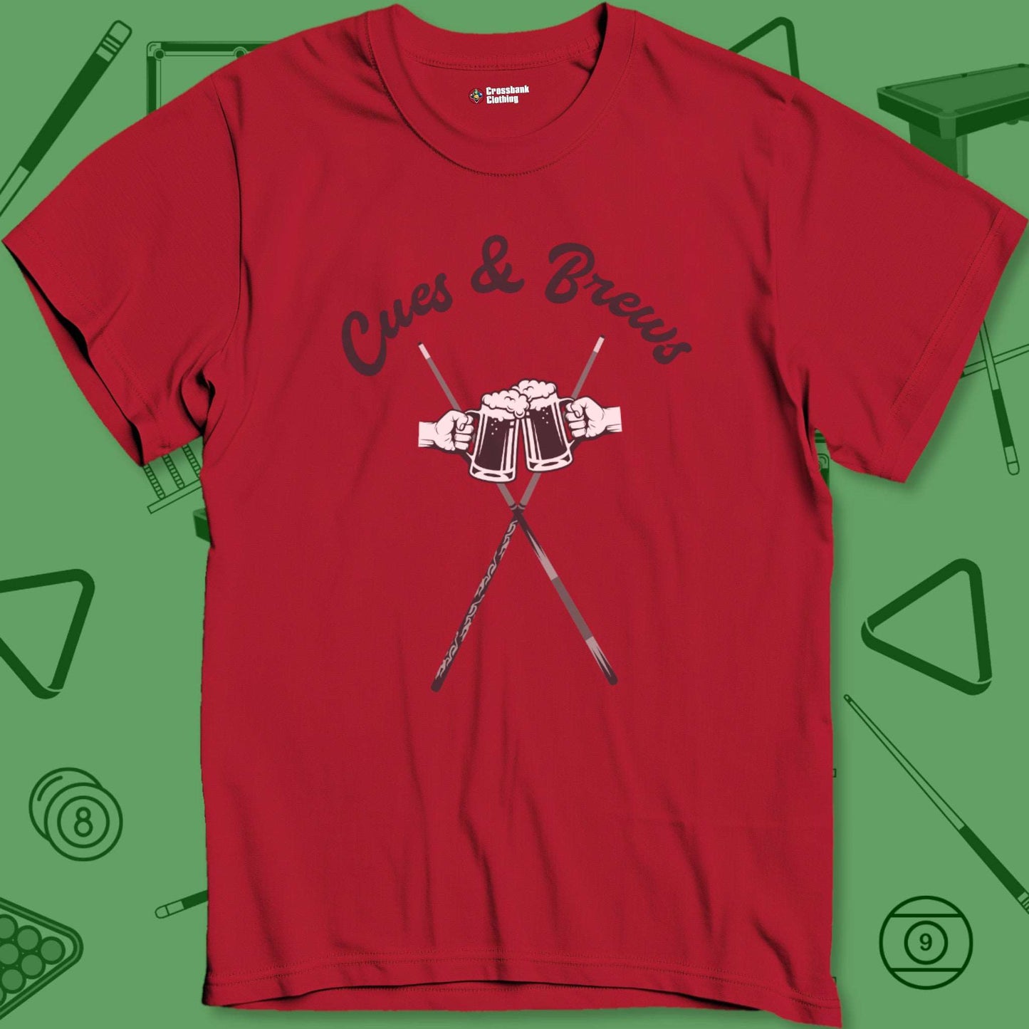 A T-Shirt with billiards-themed design from Crossbank Clothing