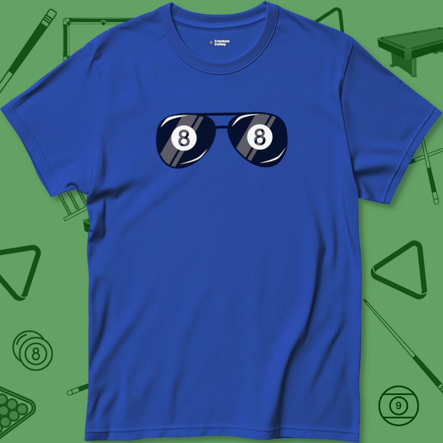 A T-Shirt with billiards-themed design from Crossbank Clothing