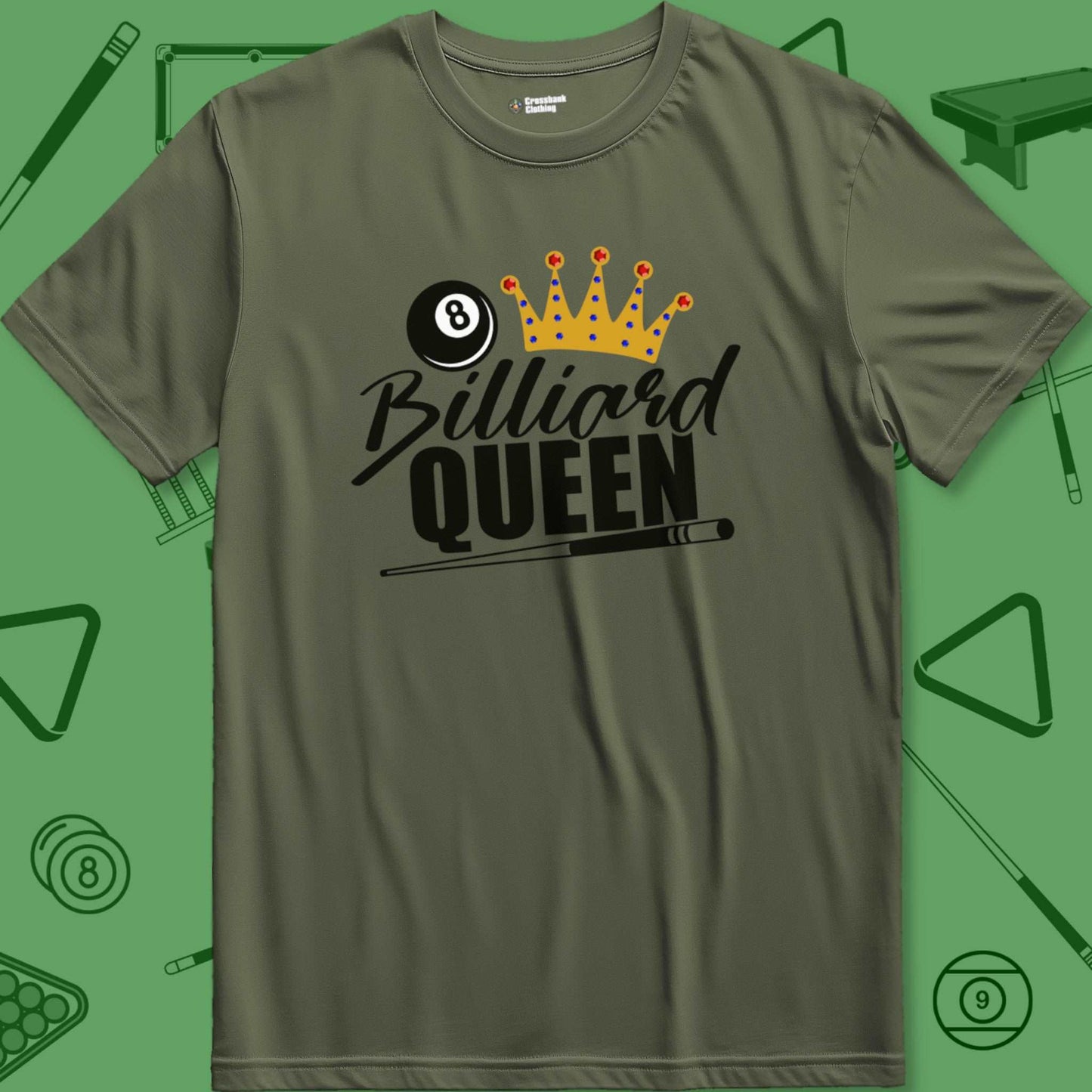 A T-Shirt with billiards-themed design from Crossbank Clothing