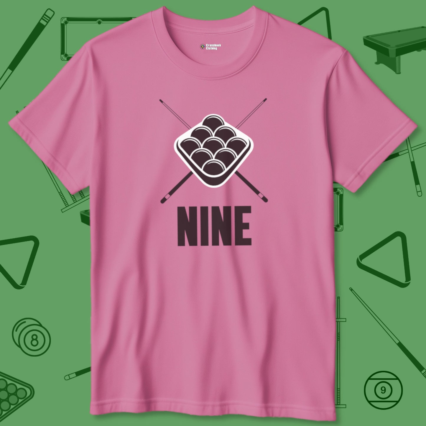 A T-Shirt with billiards-themed design from Crossbank Clothing