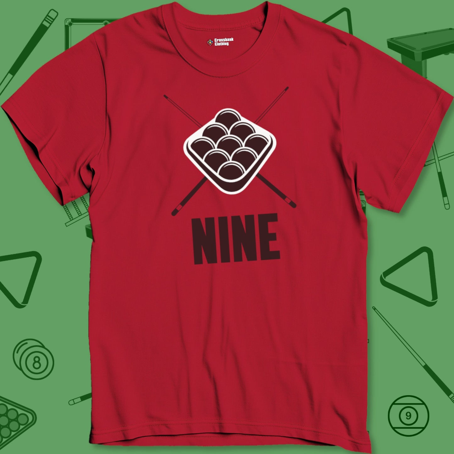 A T-Shirt with billiards-themed design from Crossbank Clothing