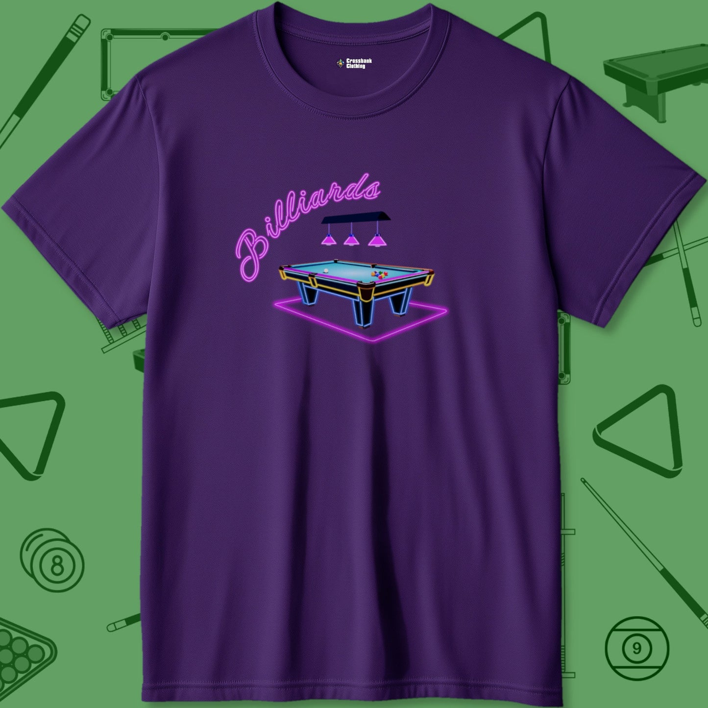 A T-Shirt with billiards-themed design from Crossbank Clothing